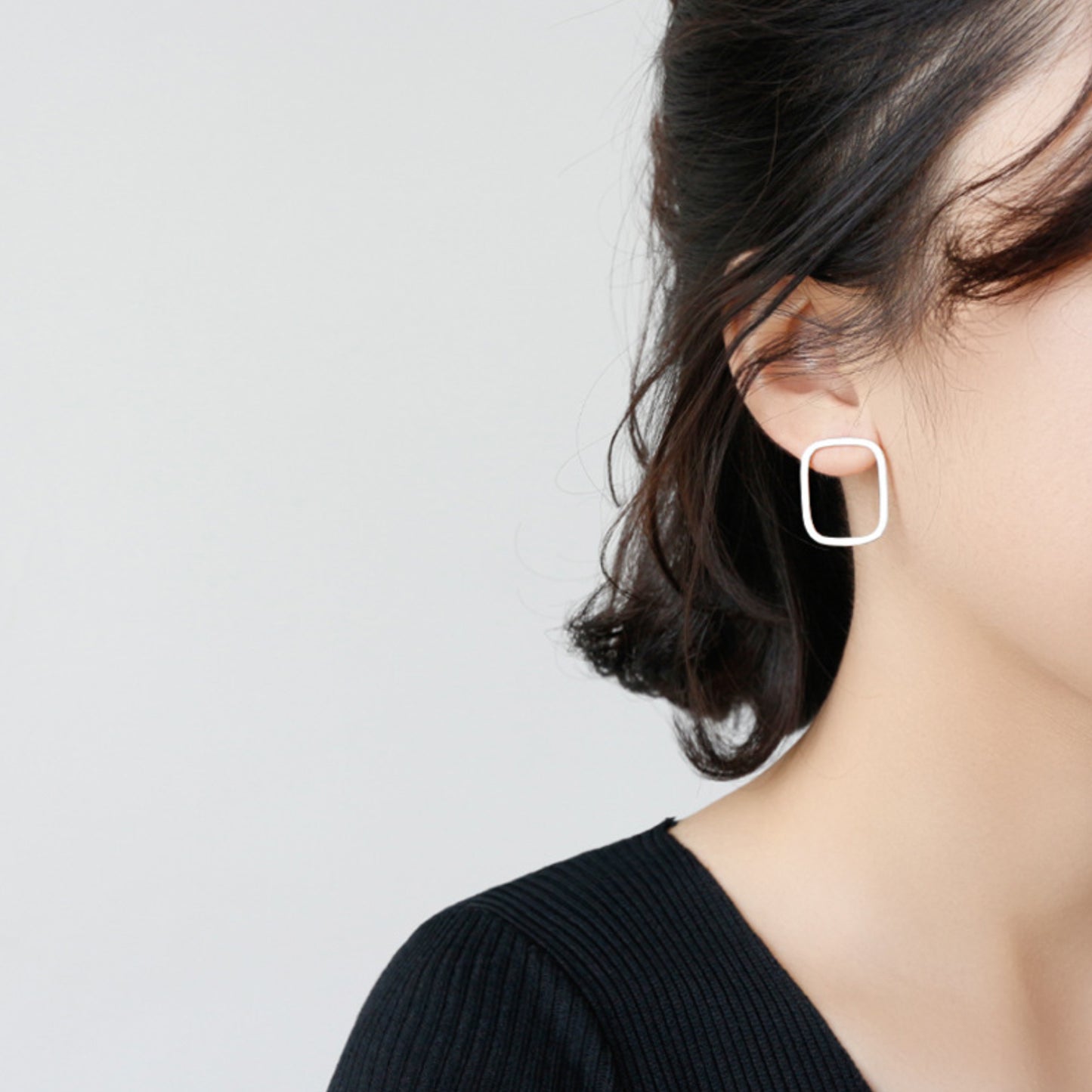 Large Rectangle Stud Earrings