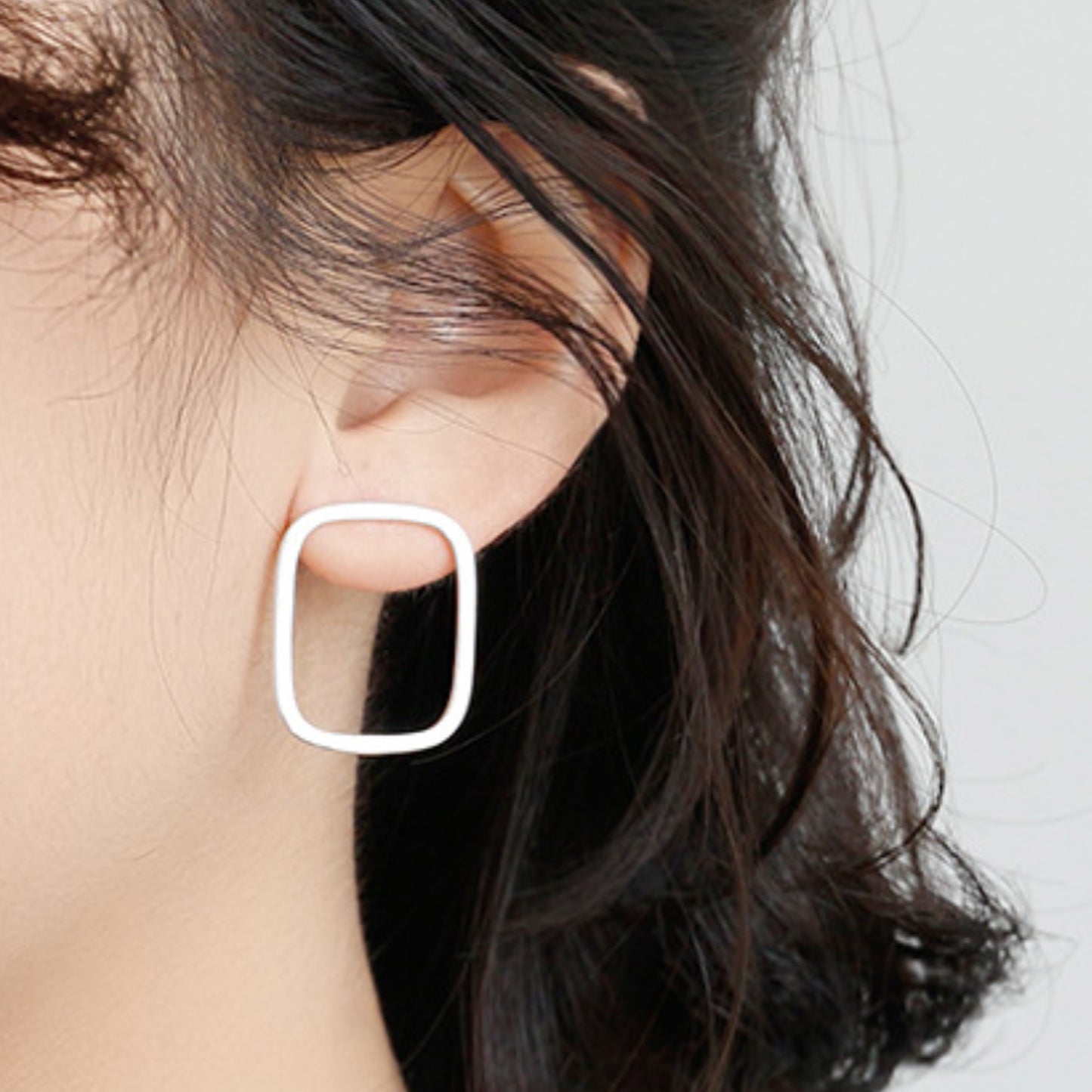 Large Rectangle Stud Earrings