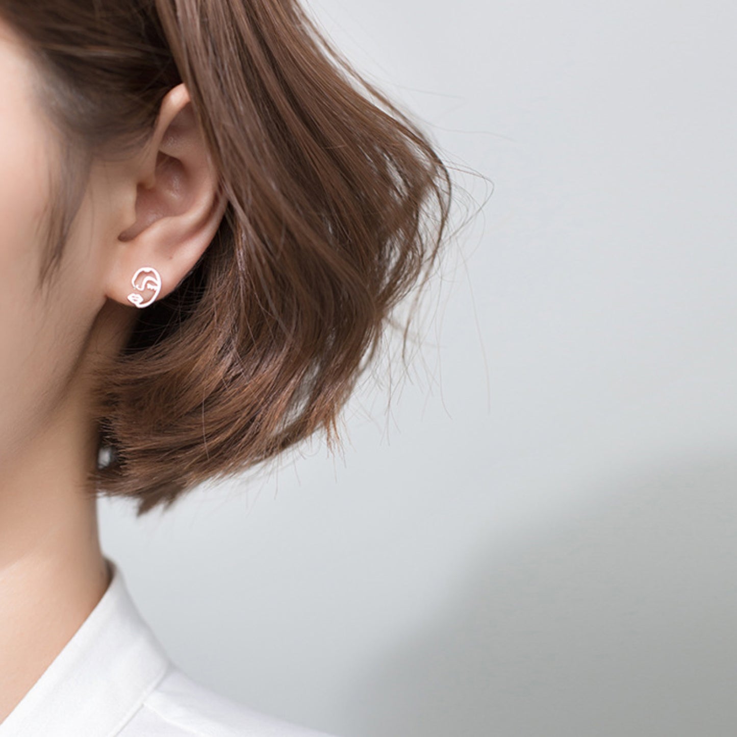 Abstract Face Stud Earrings