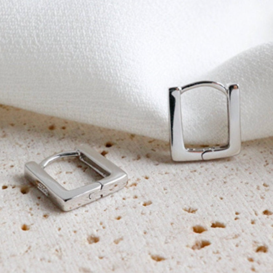 Square Huggie Hoop Earrings