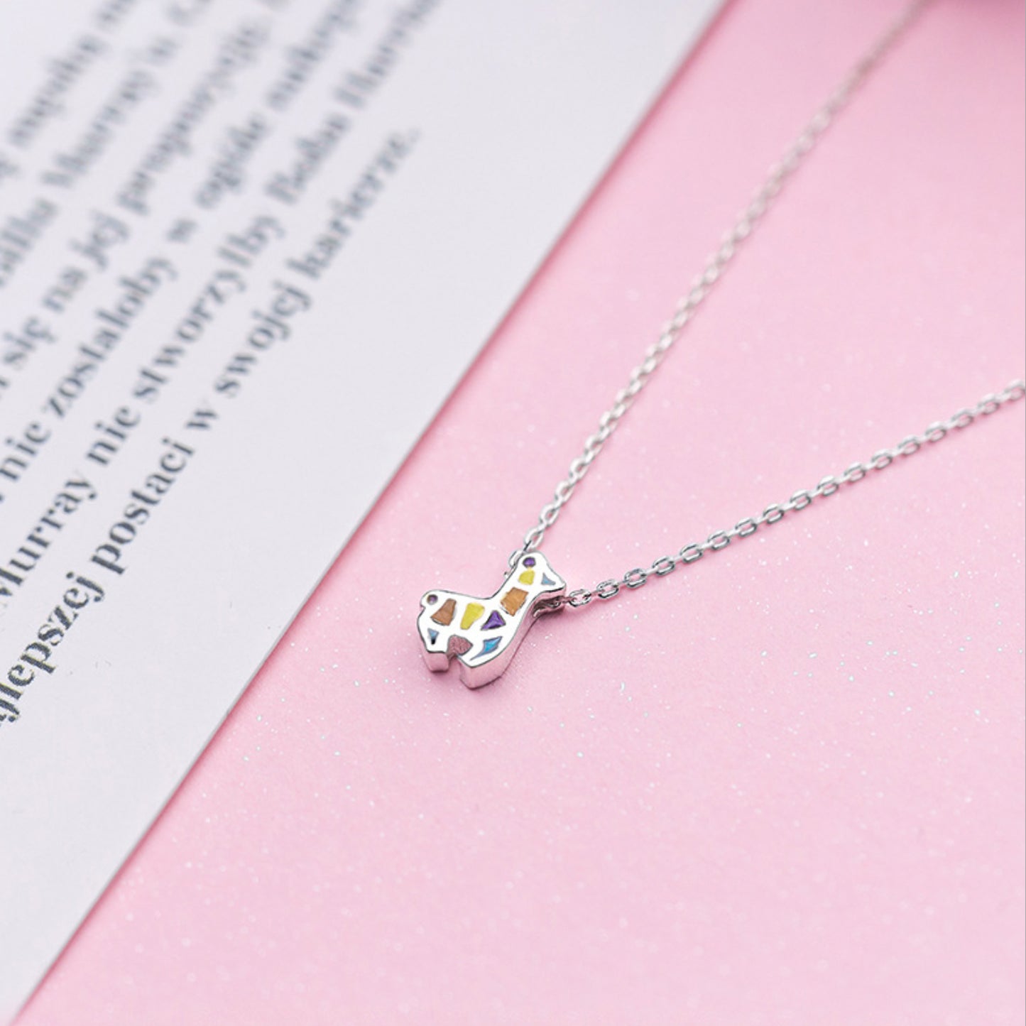 Silver Giraffe Chain Necklace