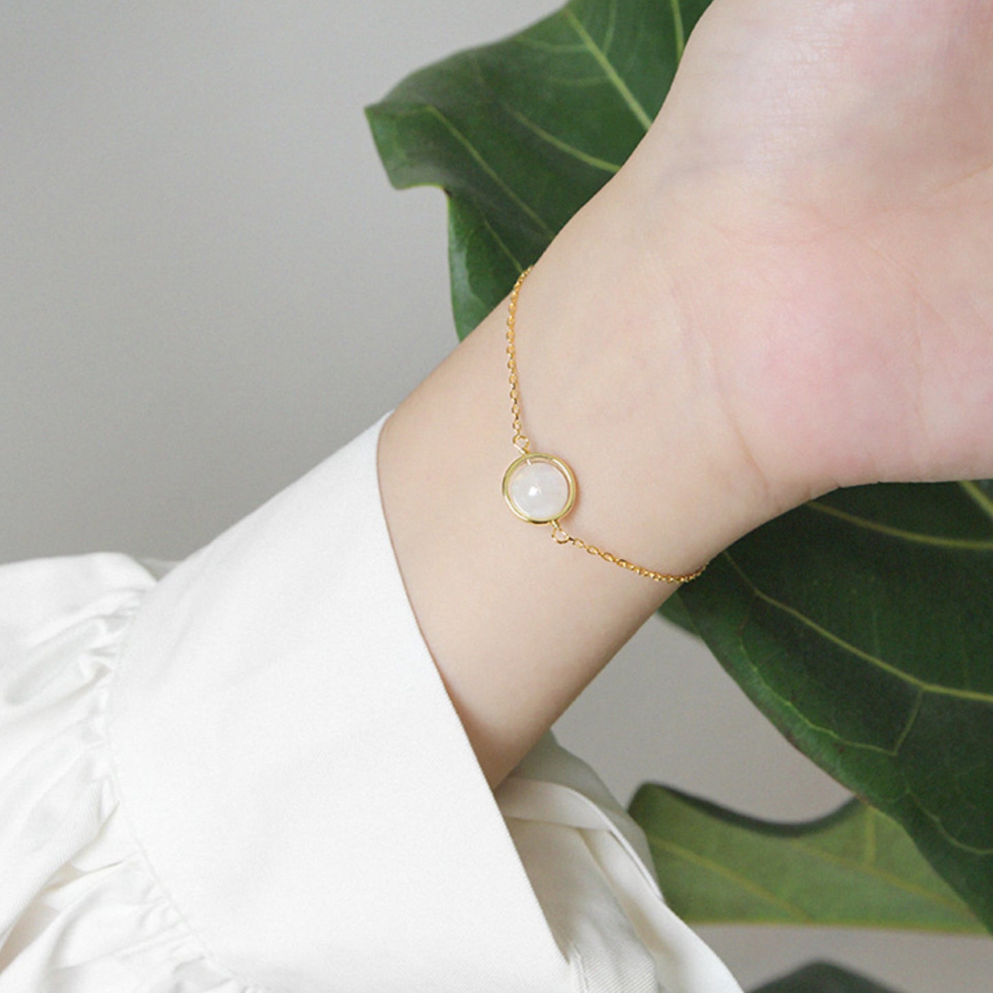 Stone Globe Charm Bracelet