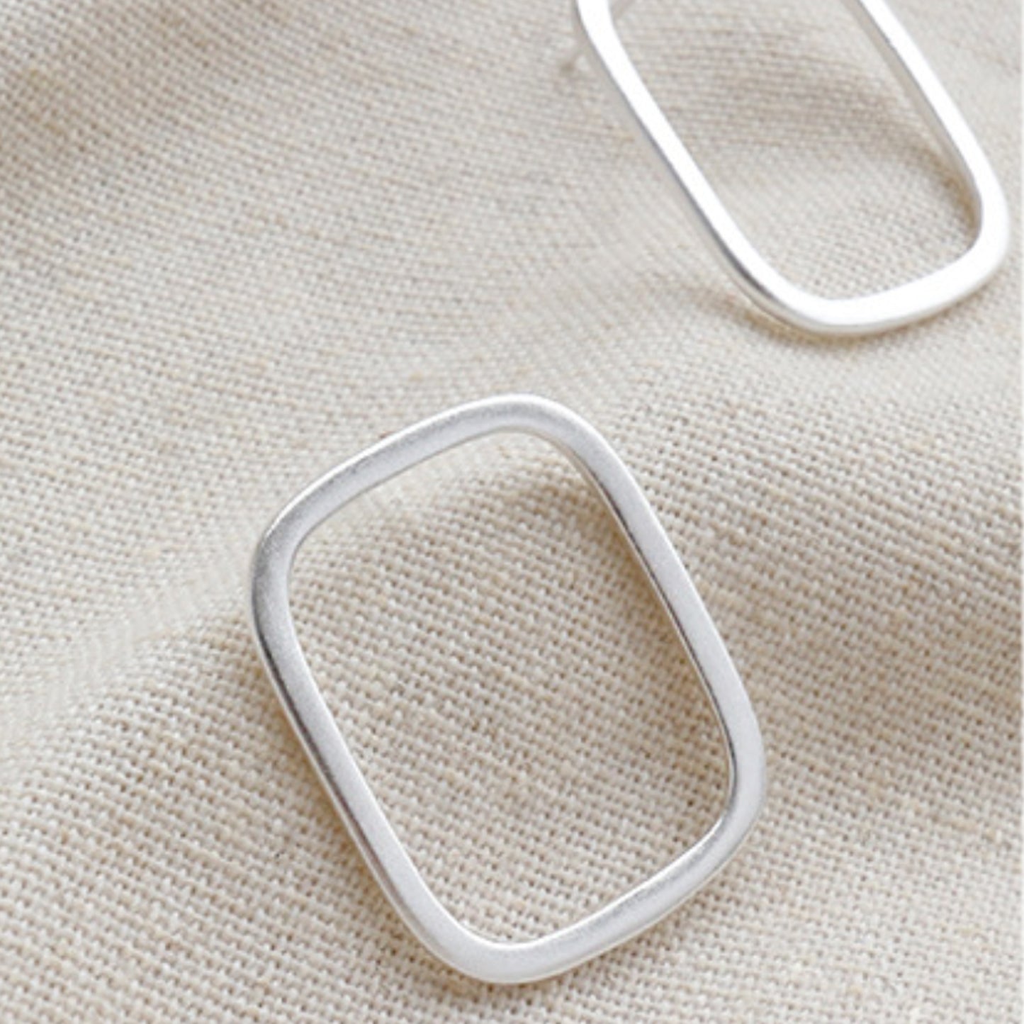 Large Rectangle Stud Earrings