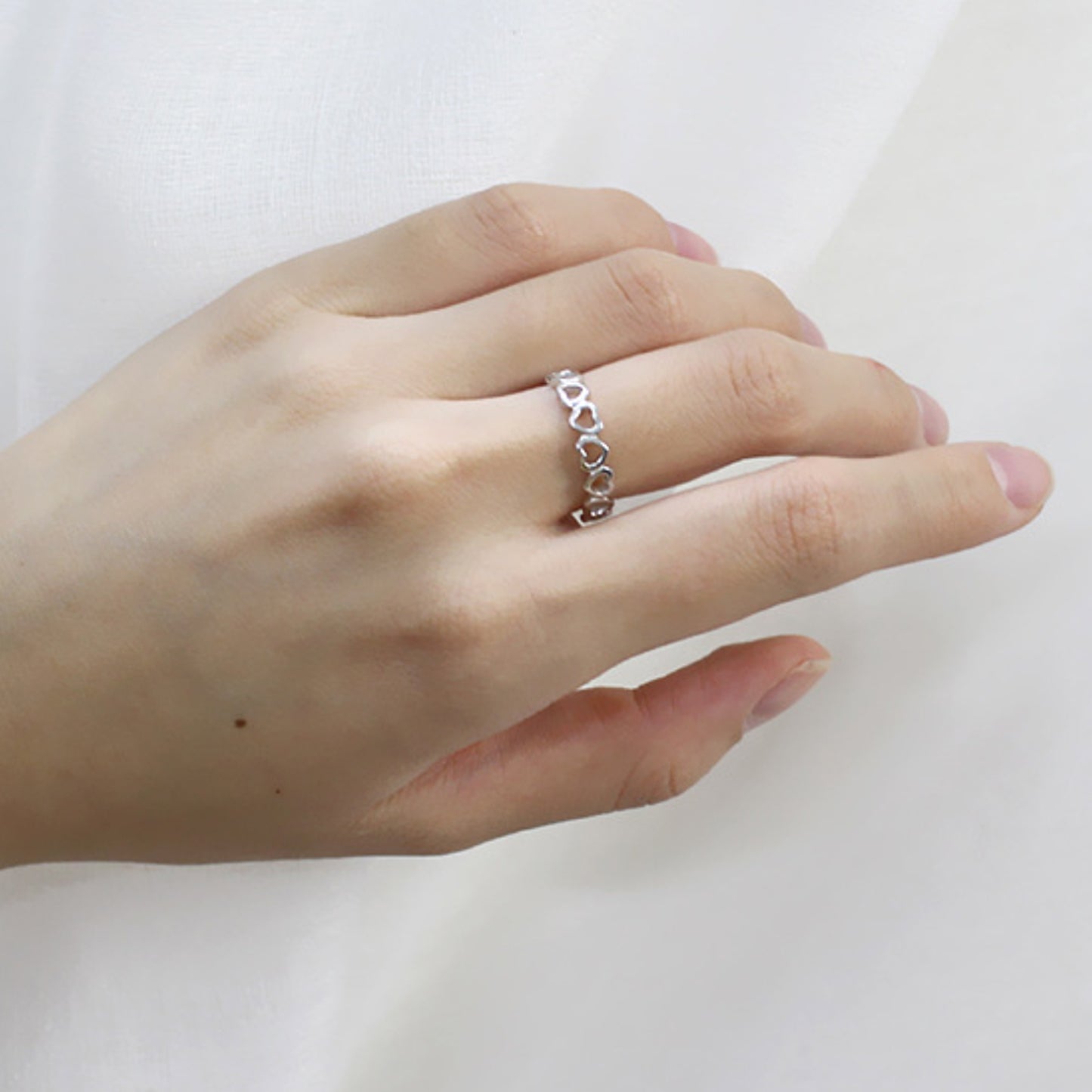 Adjustable Heart Link Ring