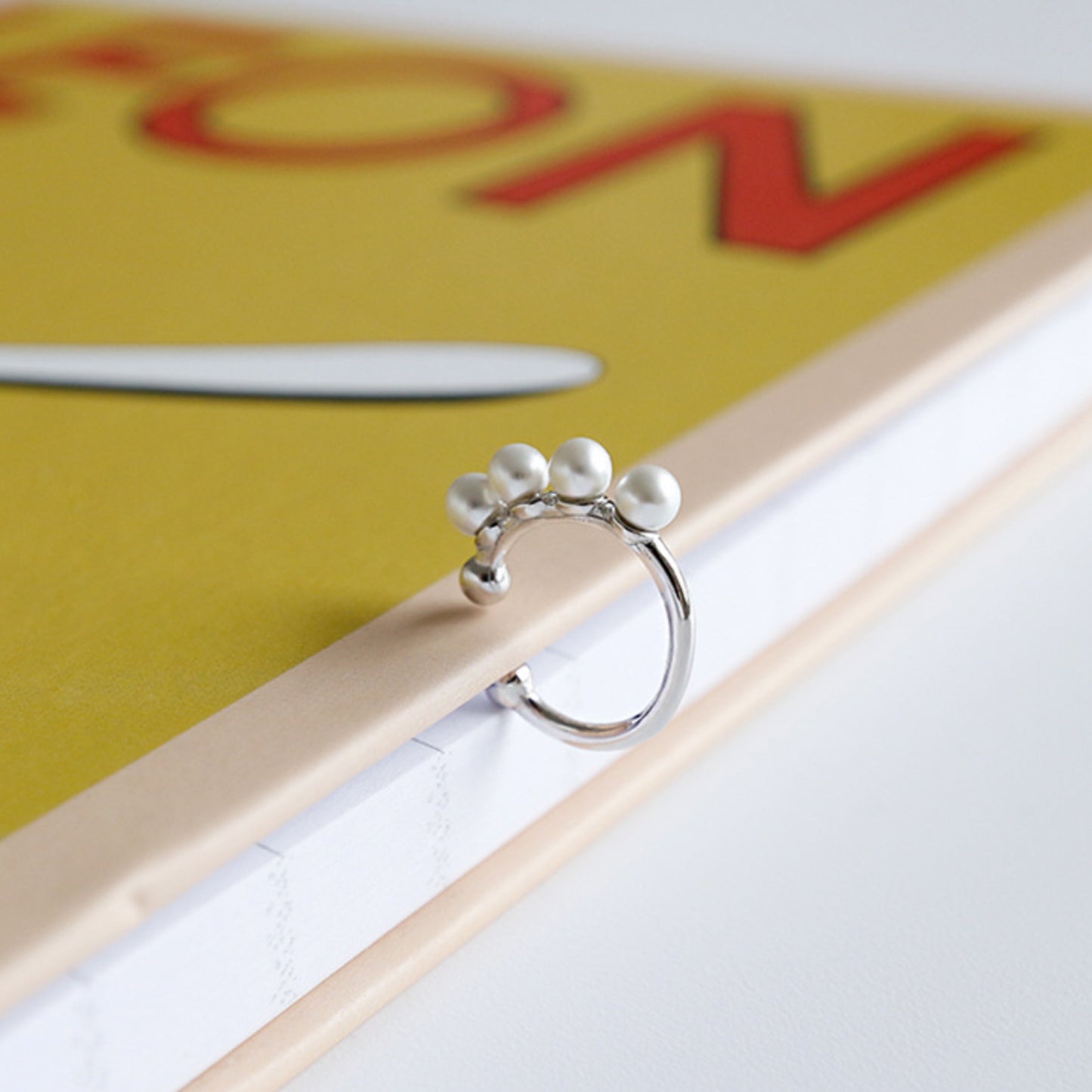 Ear Cuff with White Pearls