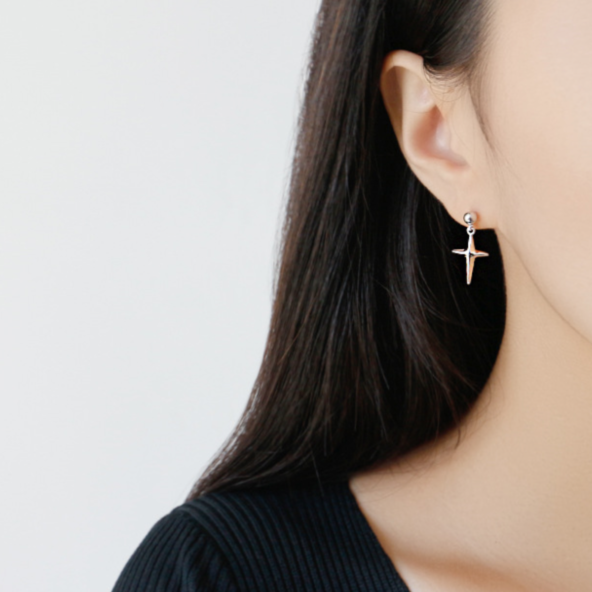Asymmetrical Cross Drop Earrings