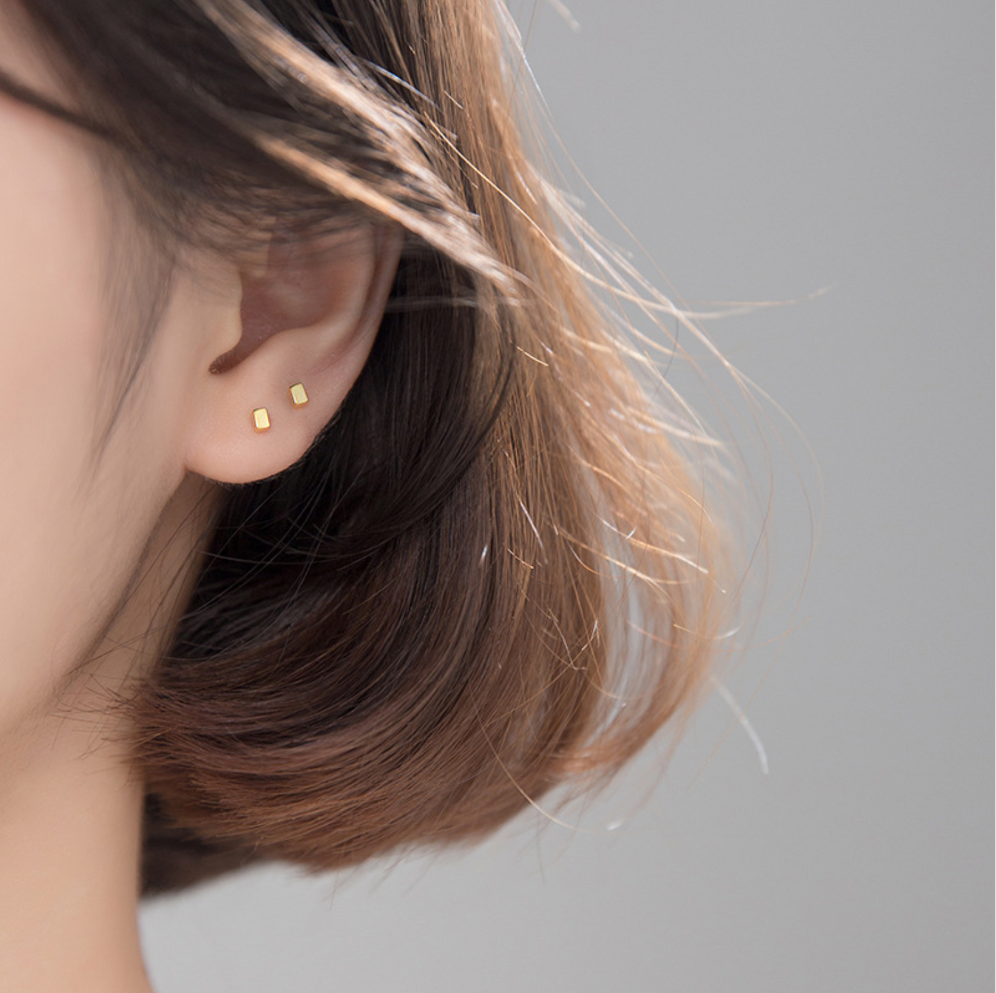 Simple Rectangle Stud Earrings