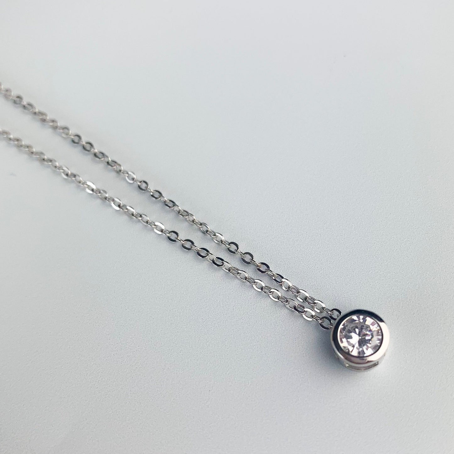 Crystal Circle Pendant Necklace