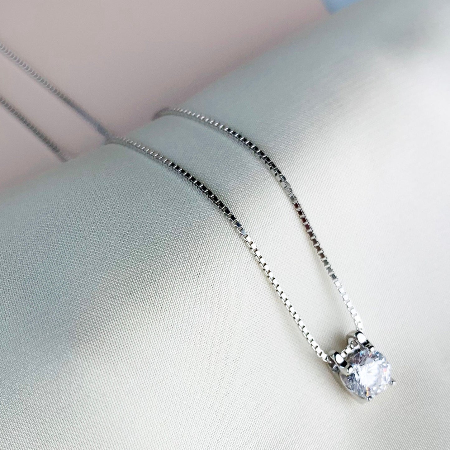 White Crystal Pendant Necklace