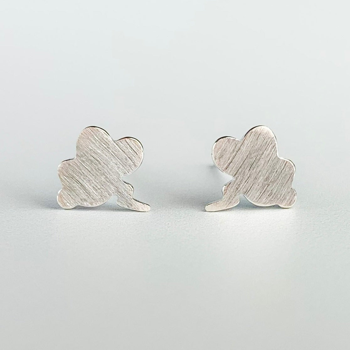 Brushed Silver Weather Stud Earrings