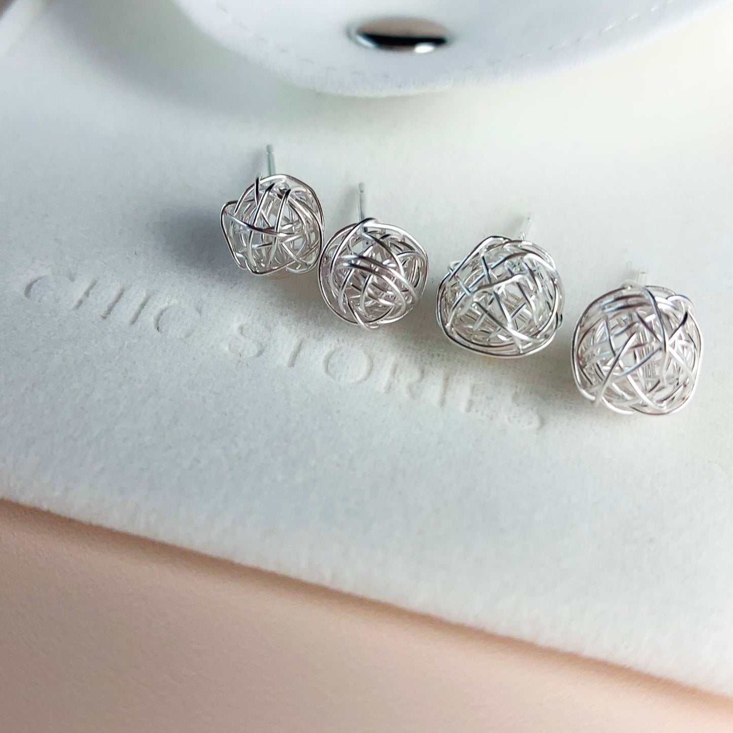 Wire Ball Stud Earrings