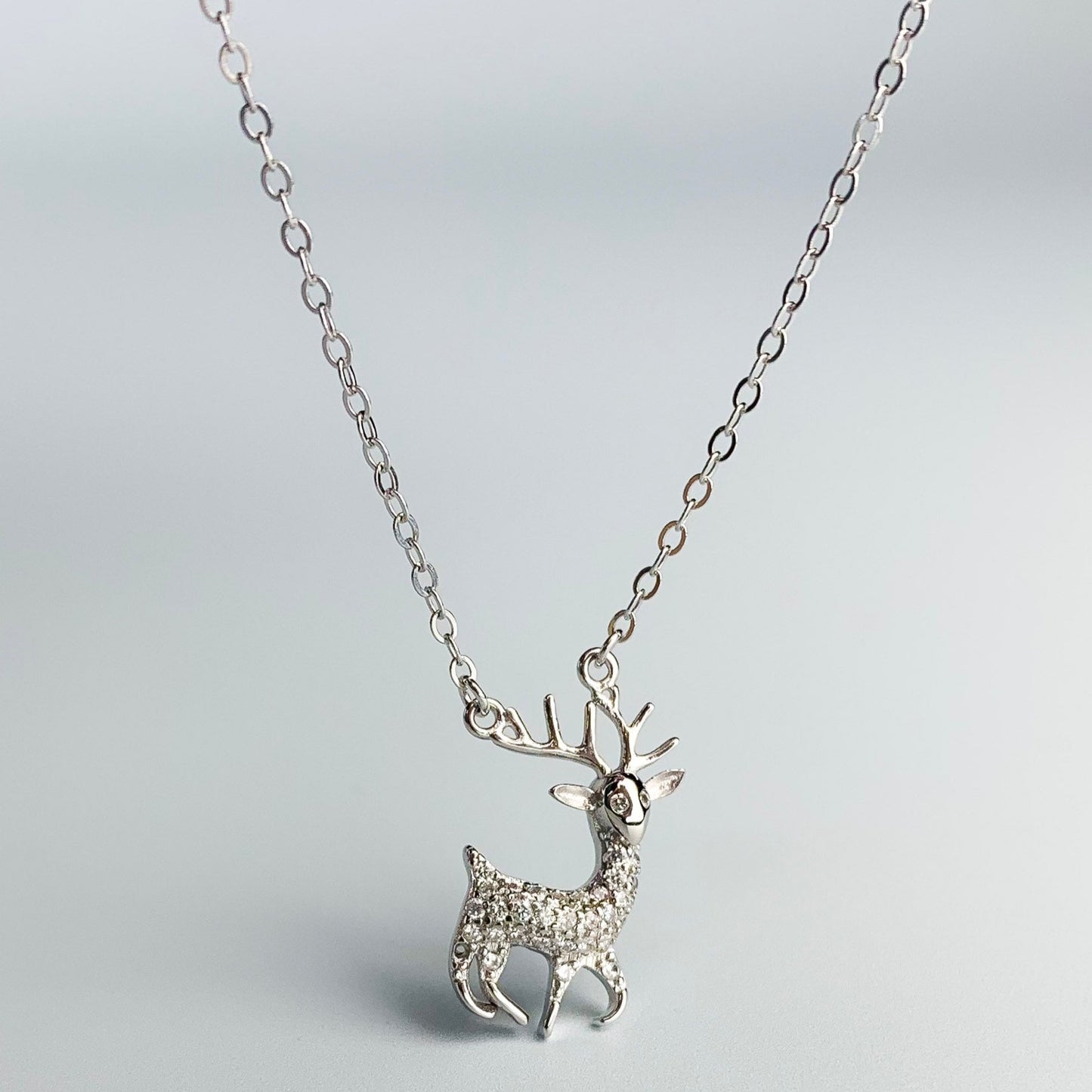 Crystal Deer Pendant Necklace