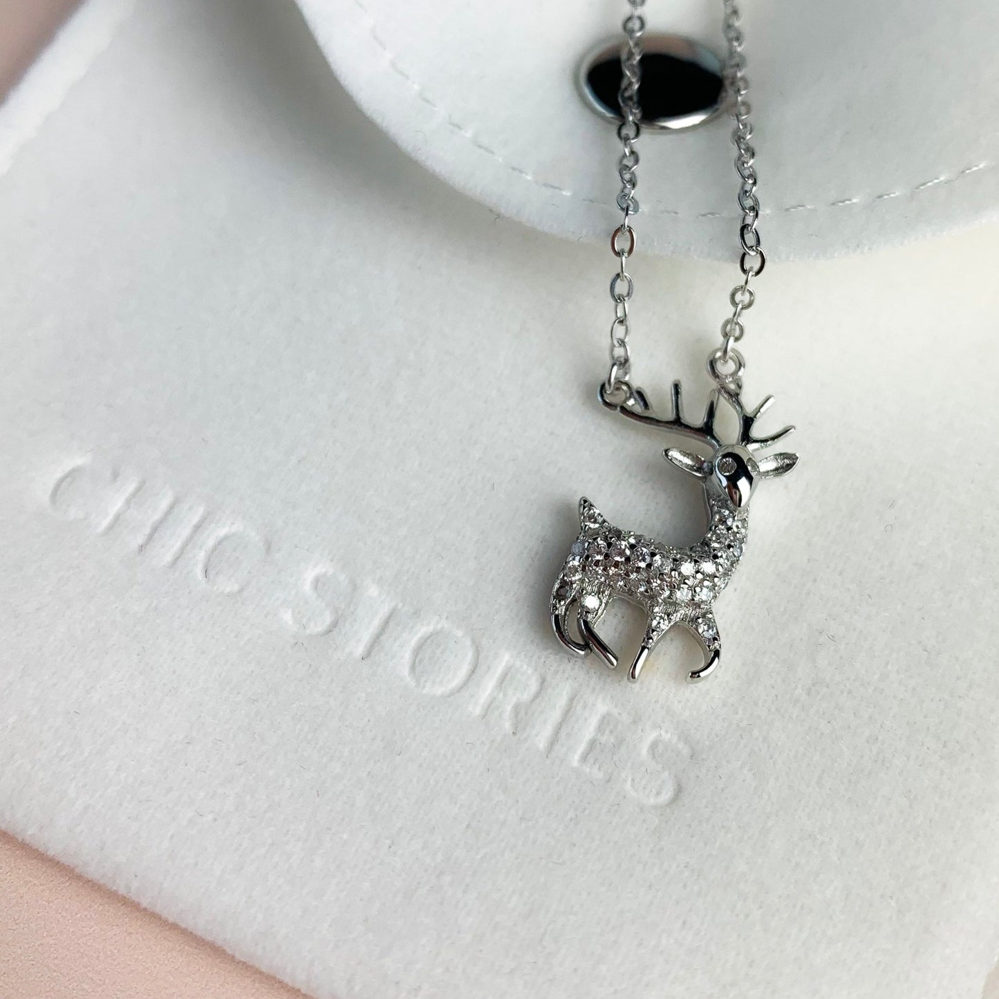Crystal Deer Pendant Necklace