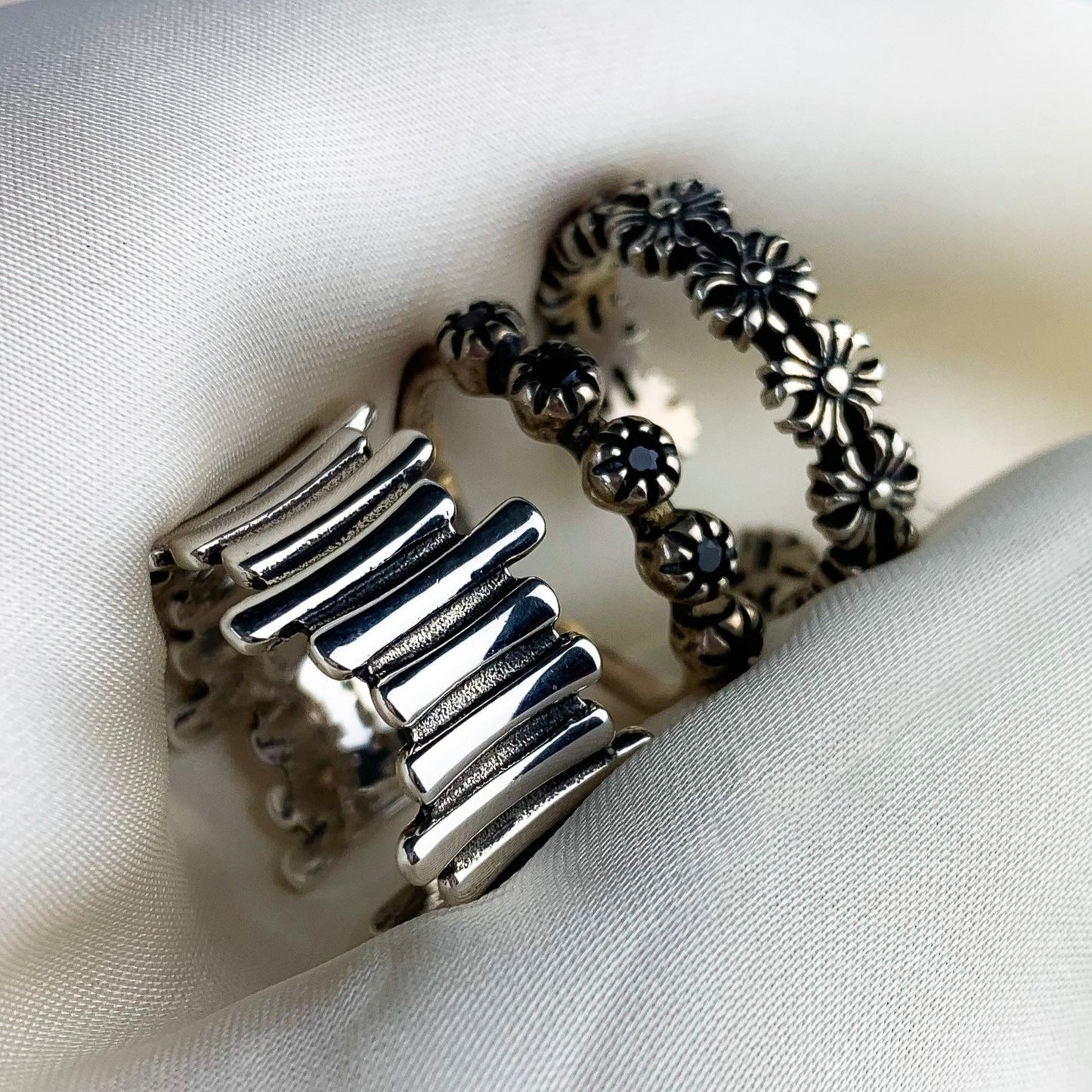 Stackable Vintage Silver Rings