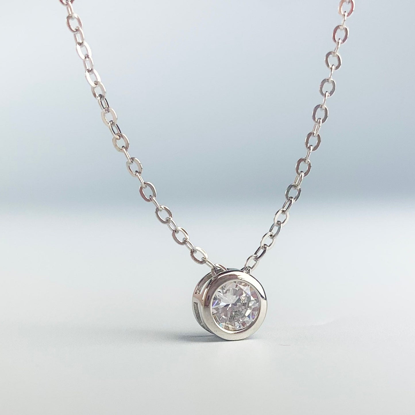 Crystal Circle Pendant Necklace