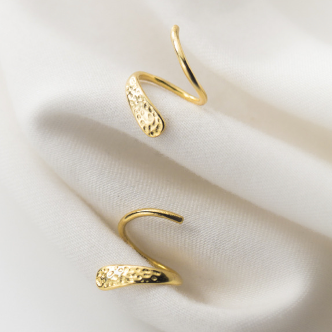 Textured Spiral Hoop Earrings