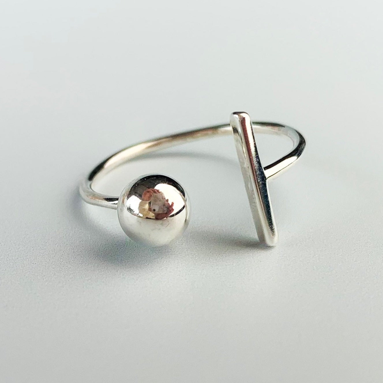 Adjustable Geometric Open Ring