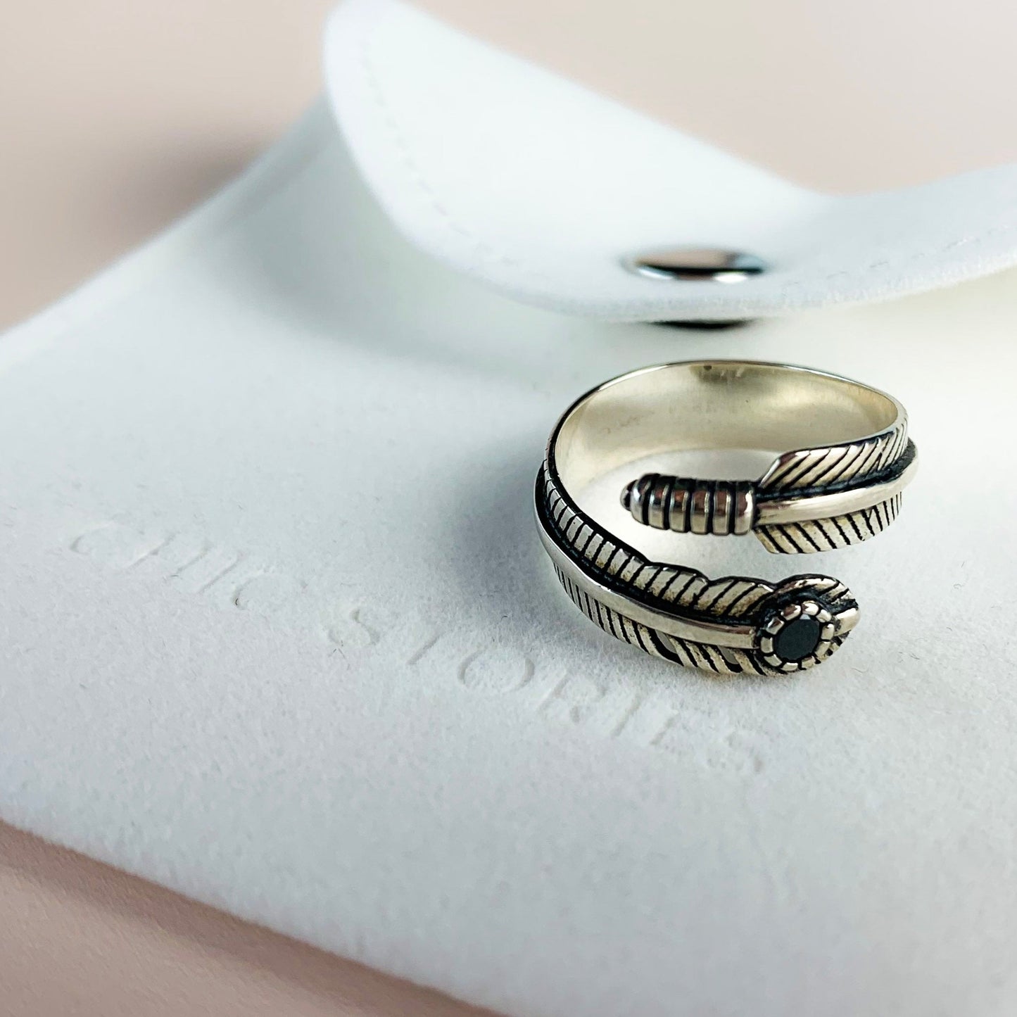 Adjustable Feather Spiral Ring