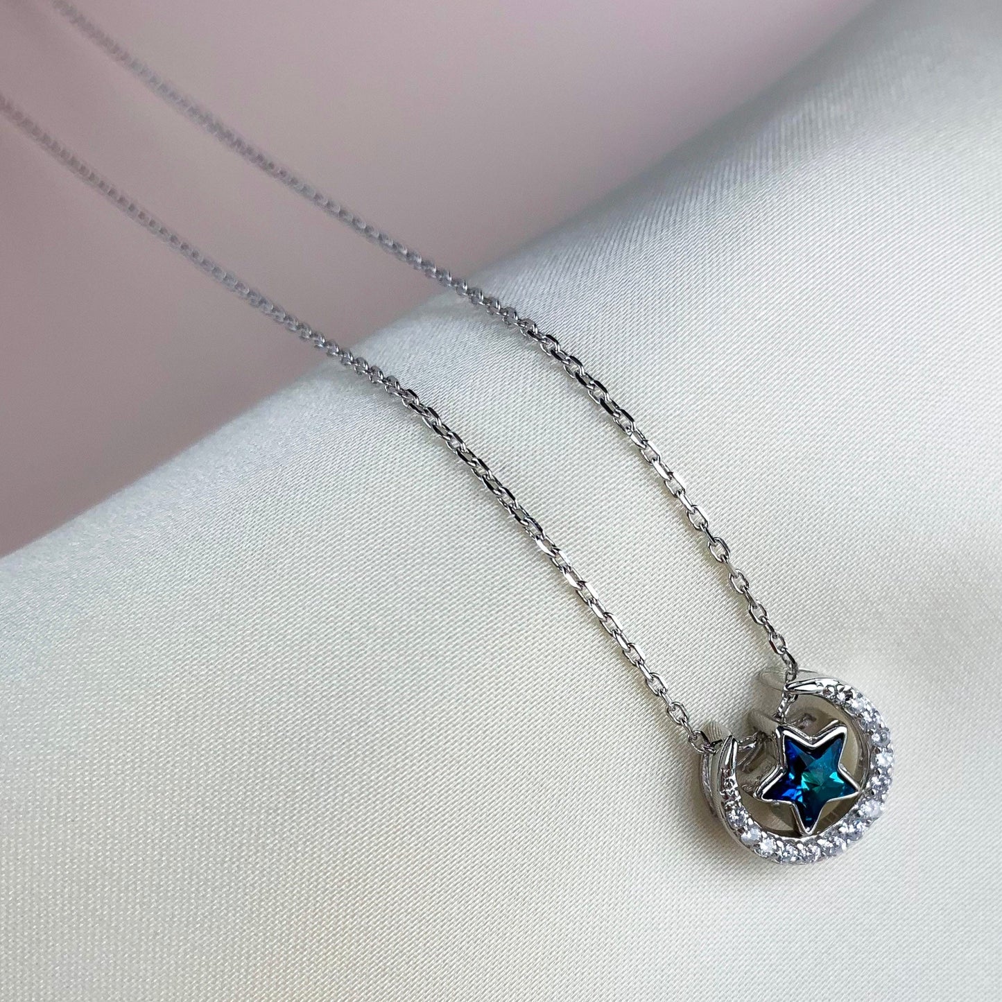 Blue Crystal Star Necklace