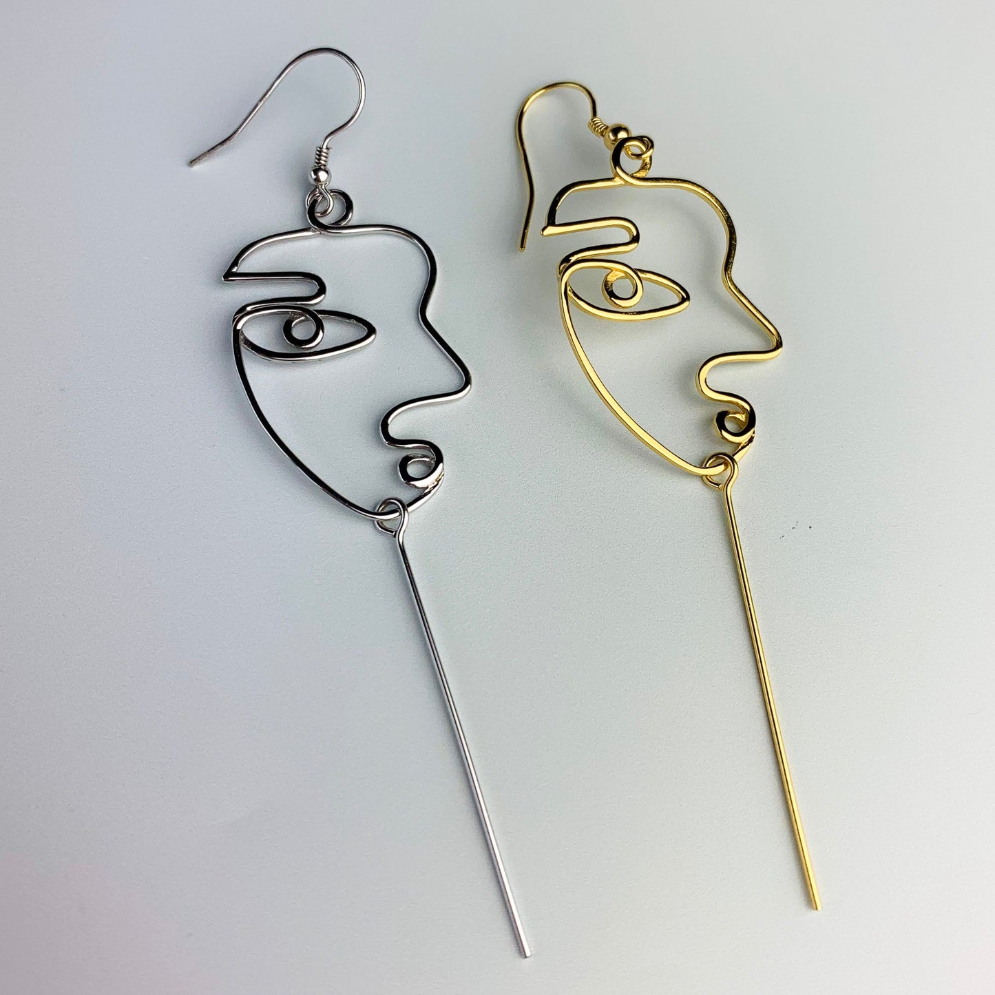 Sterling Silver Artistic Face Earrings