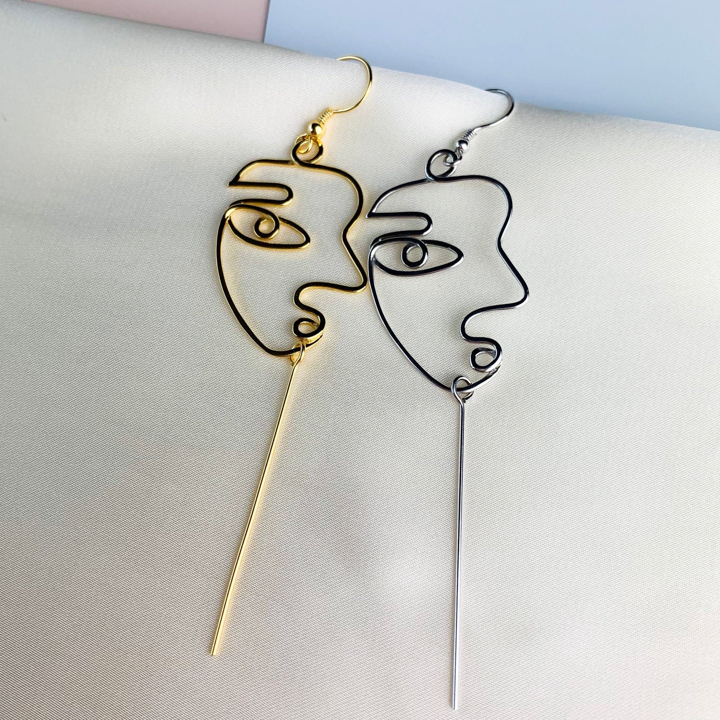 Sterling Silver Artistic Face Earrings