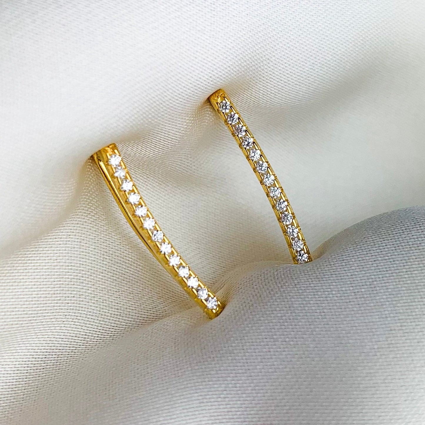Crystal Bar Ear Climber Earrings