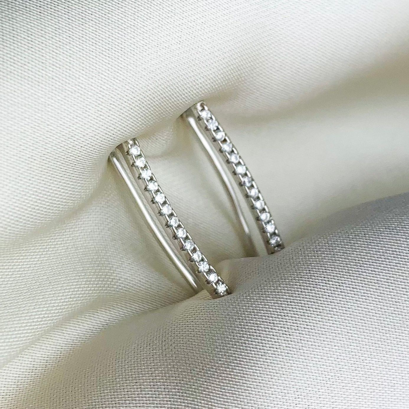 Crystal Bar Ear Climber Earrings