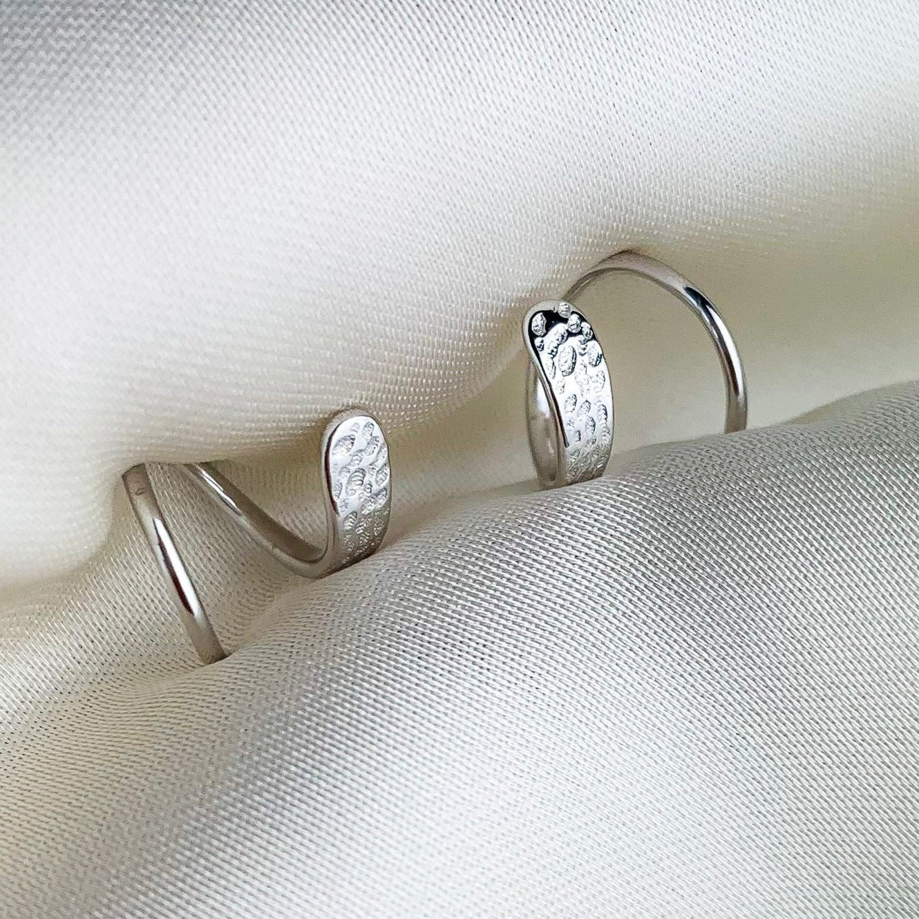 Textured Spiral Hoop Earrings