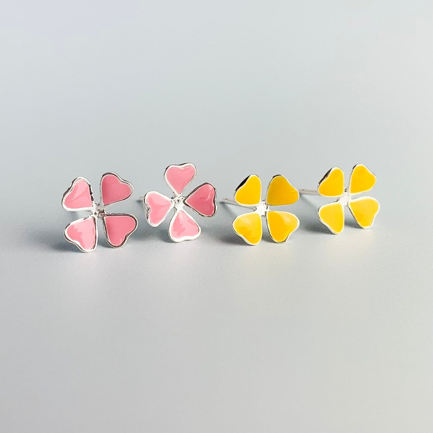 Pink or Yellow Flower Stud Earrings