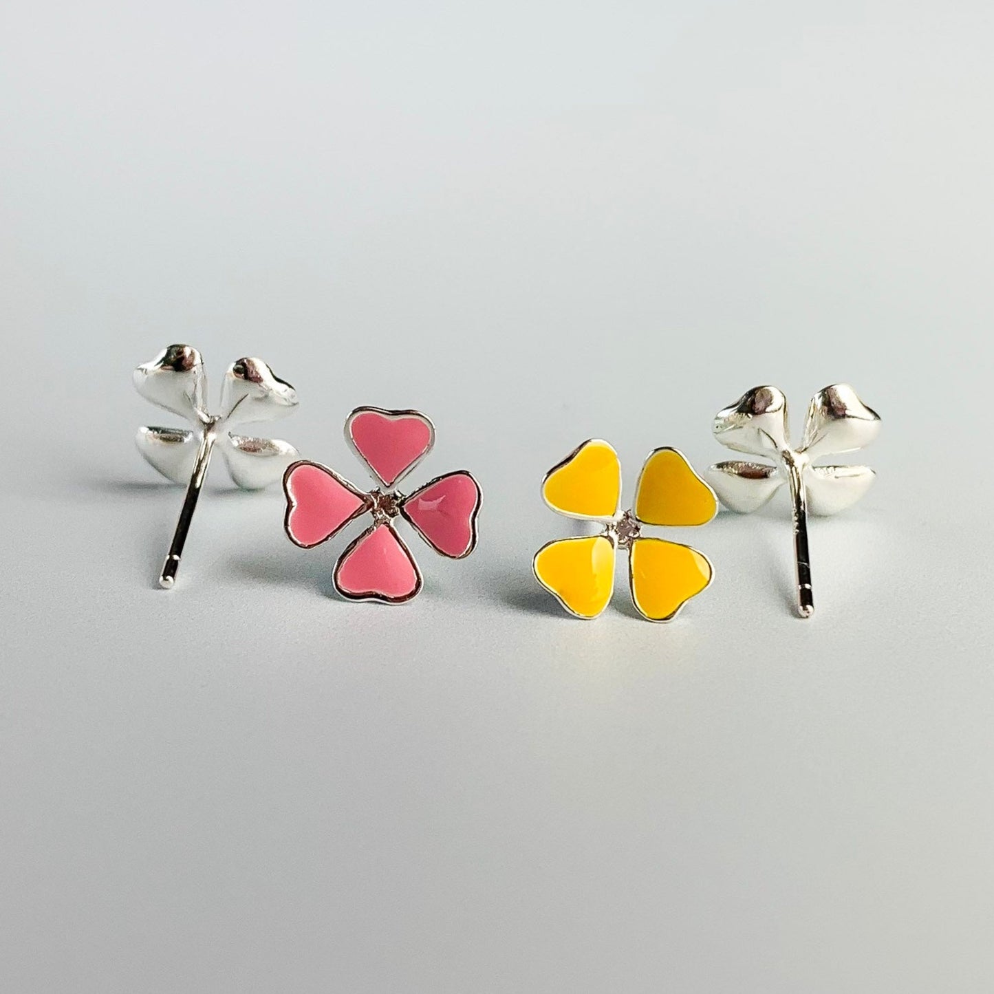 Pink or Yellow Flower Stud Earrings
