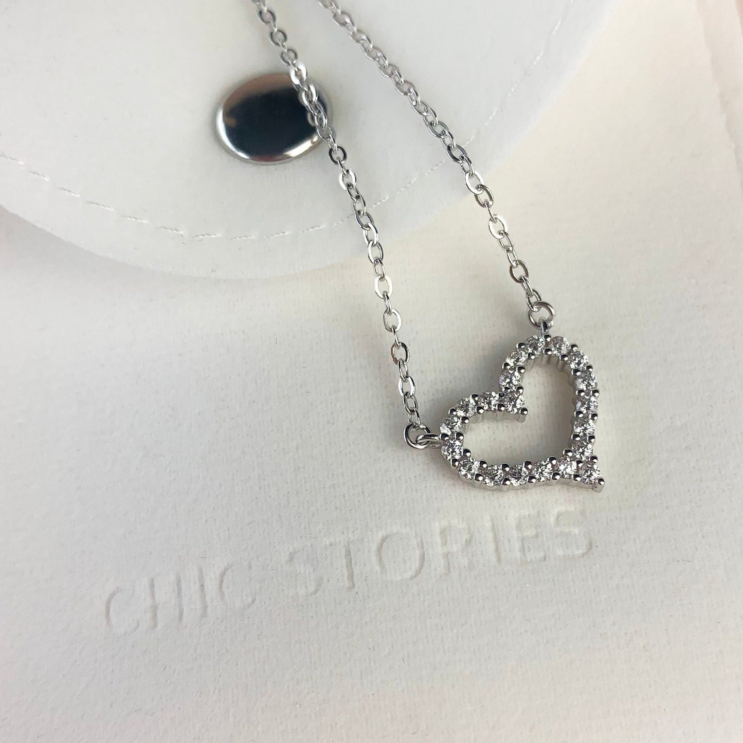 Crystal Heart Pendant Necklace
