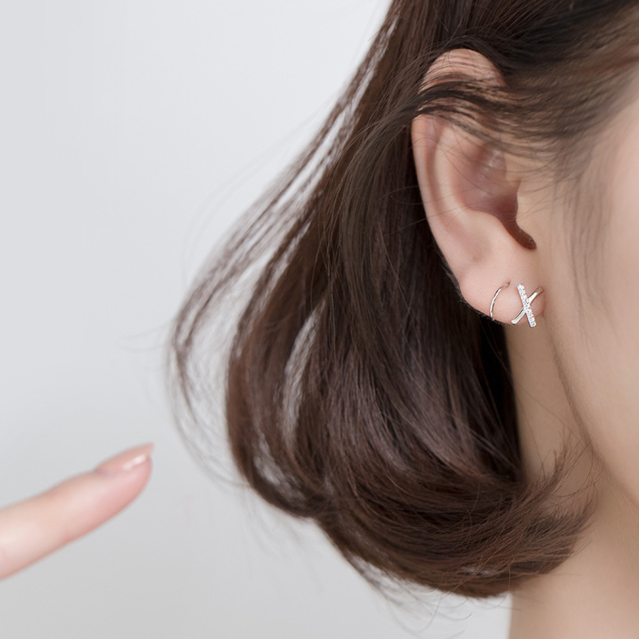 Crystal Cross Spiral Earrings