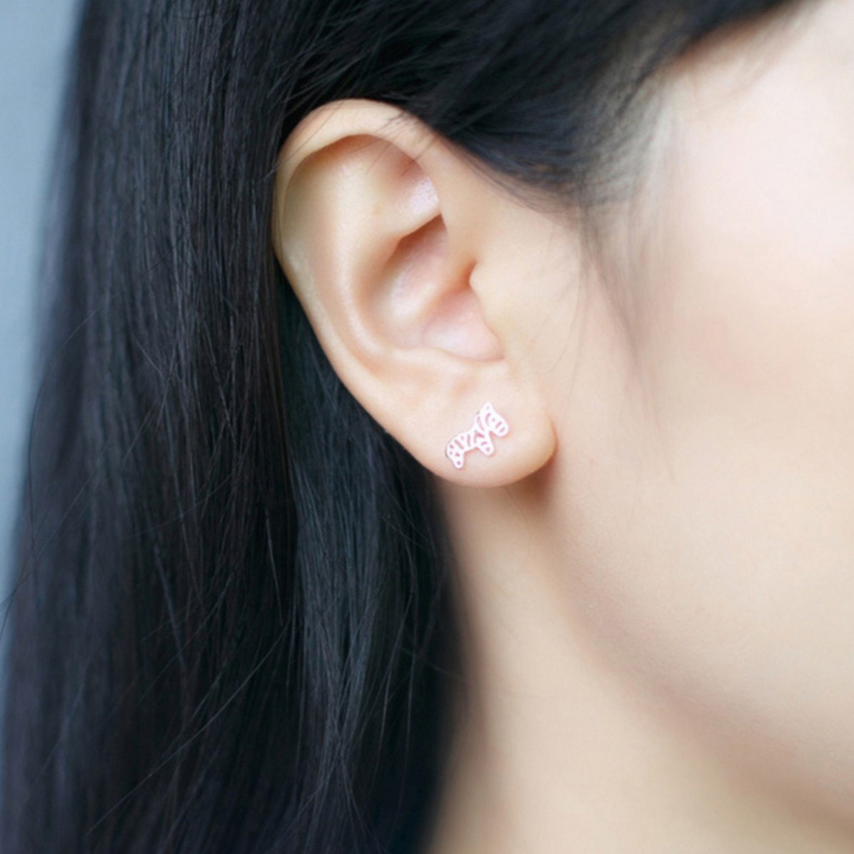 Tiny Zebra Stud Earrings