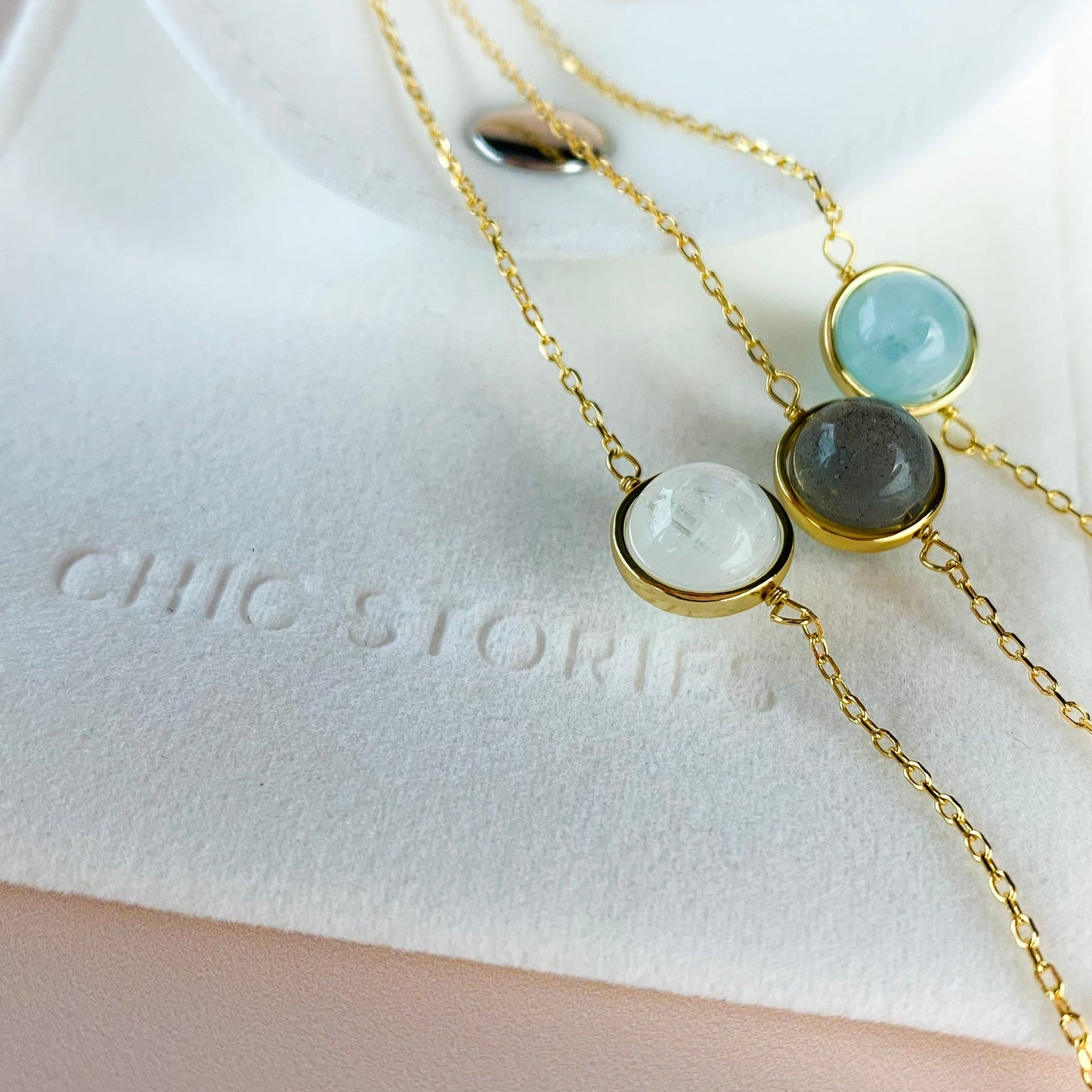 Stone Globe Charm Bracelet