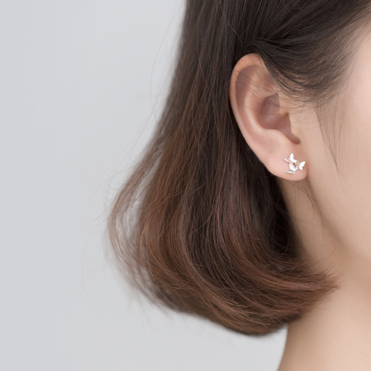 Three Butterfly Stud Earrings