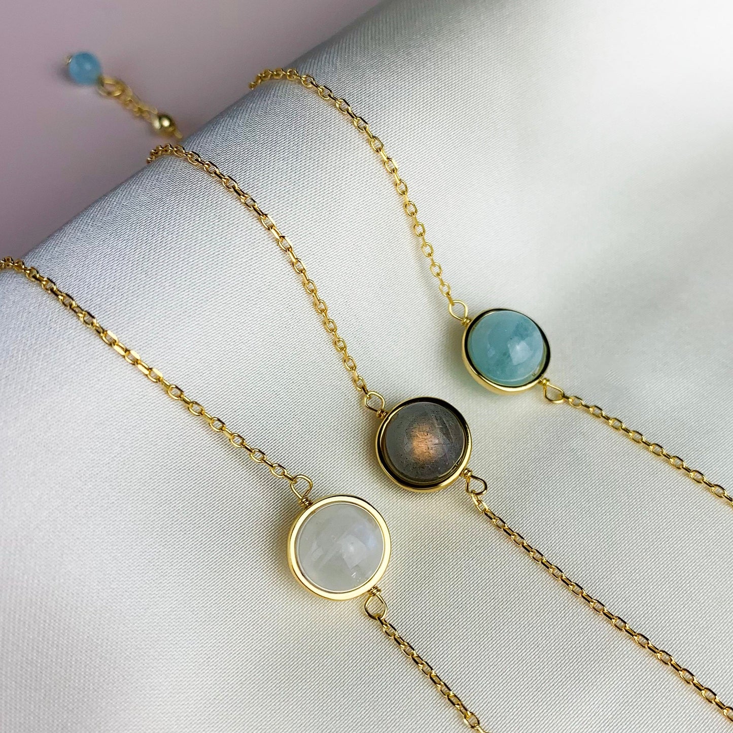Stone Globe Charm Bracelet