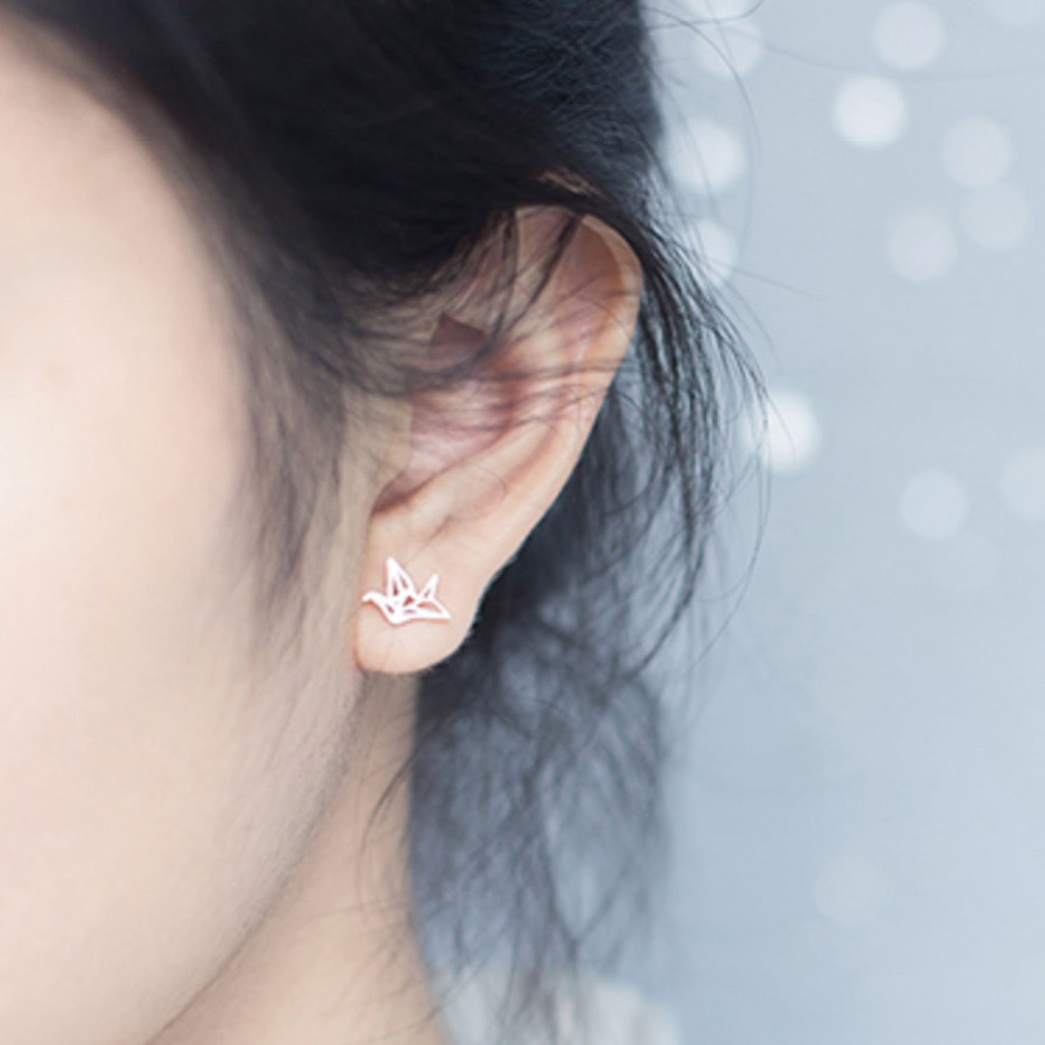 Origami Crane Stud Earrings