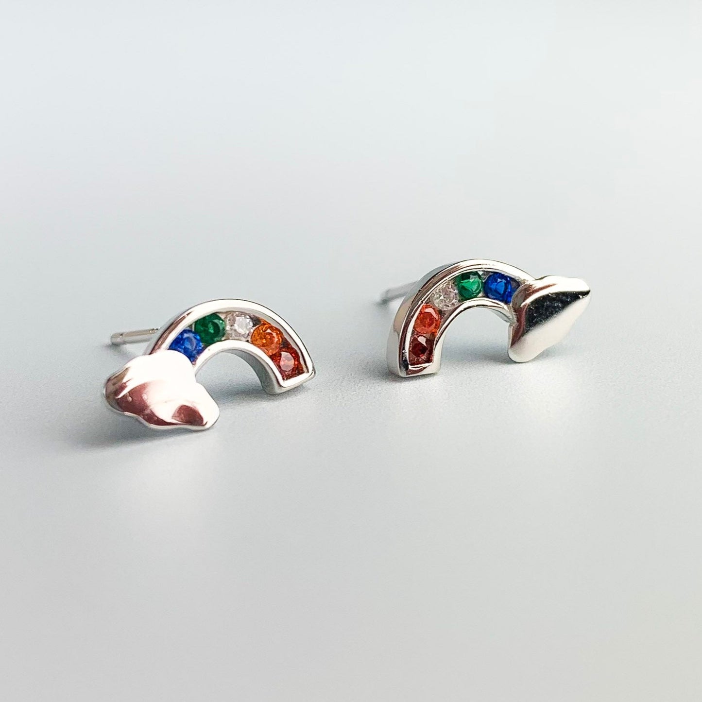 Crystal Rainbow Stud Earrings