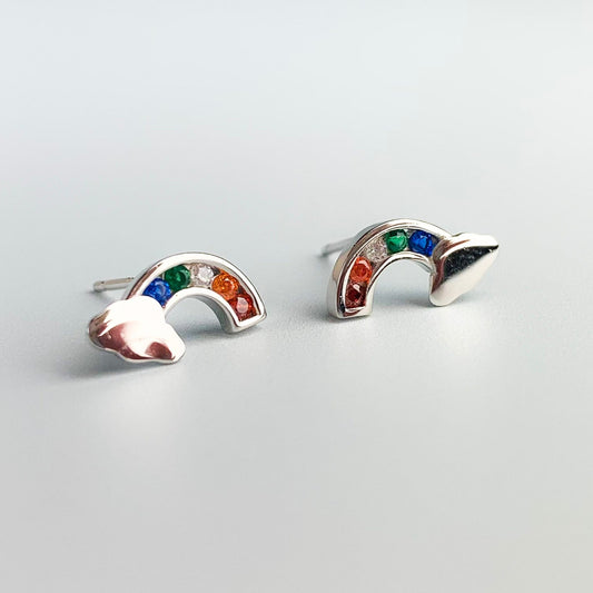 Crystal Rainbow Stud Earrings