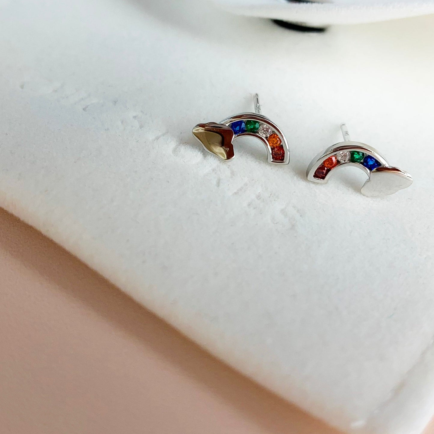 Crystal Rainbow Stud Earrings