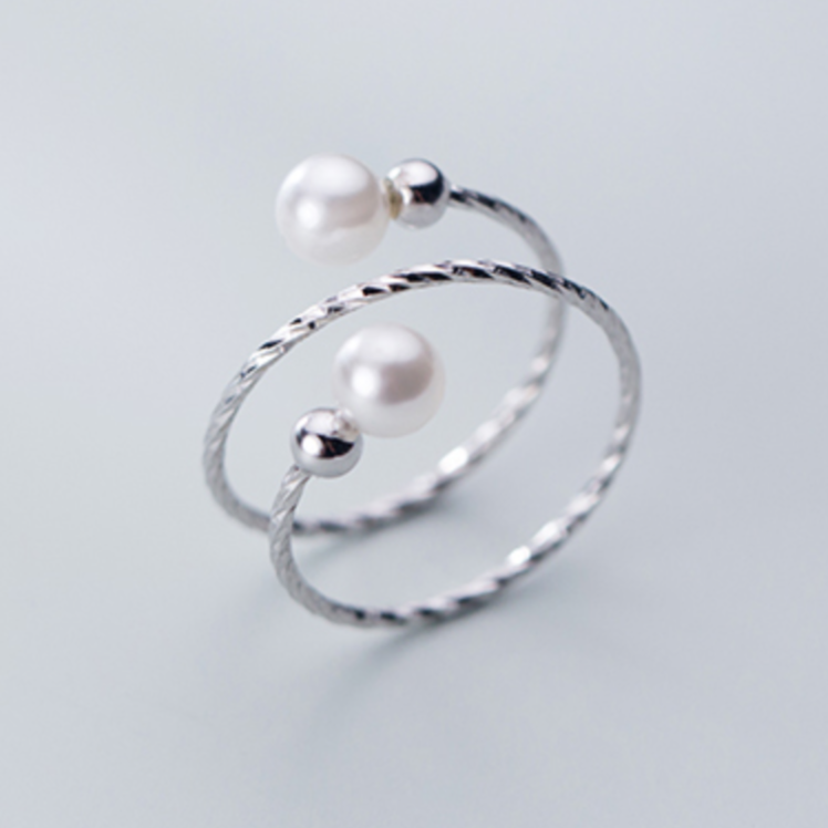 Wrap Pearl Adjustable Ring