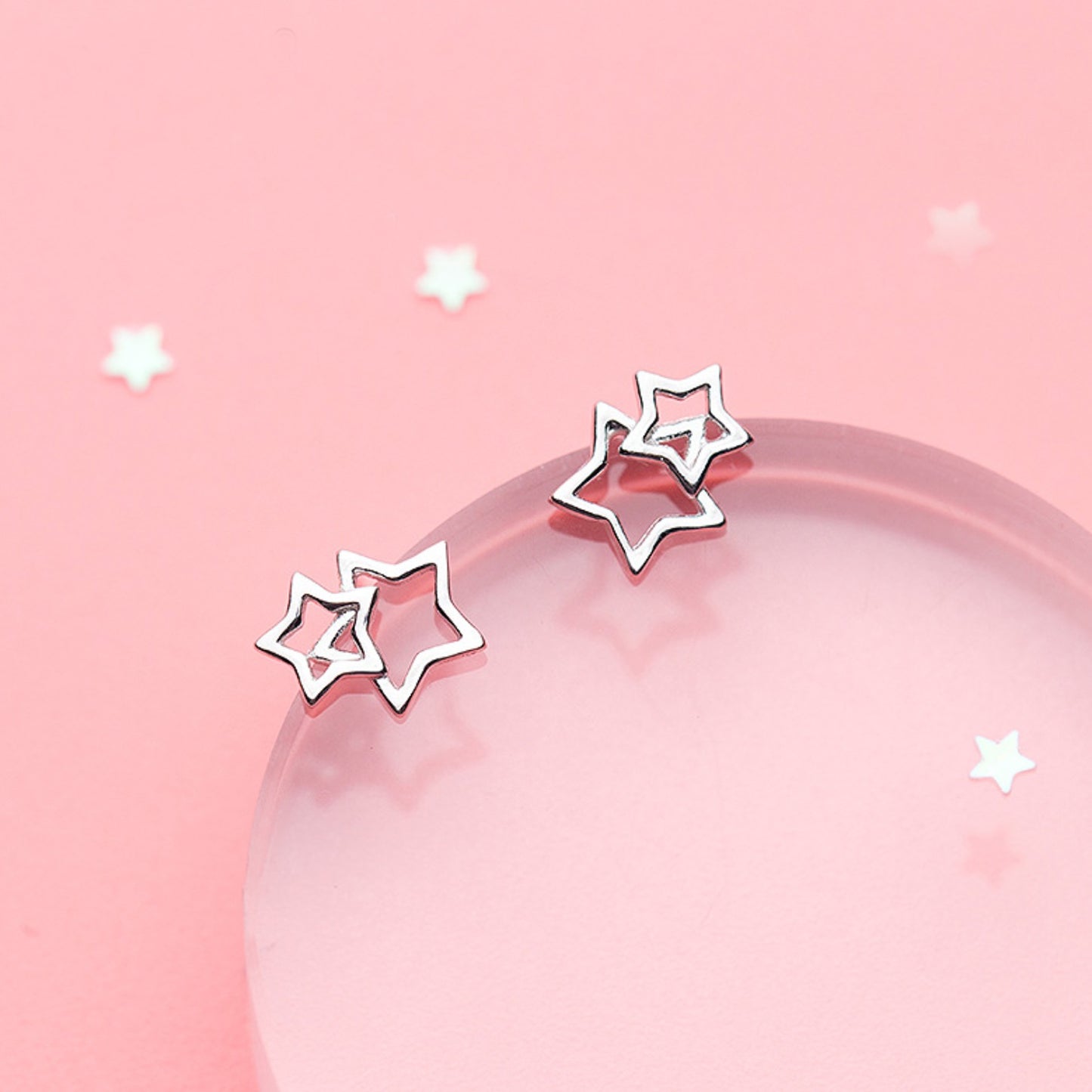 Double Star Stud Earrings