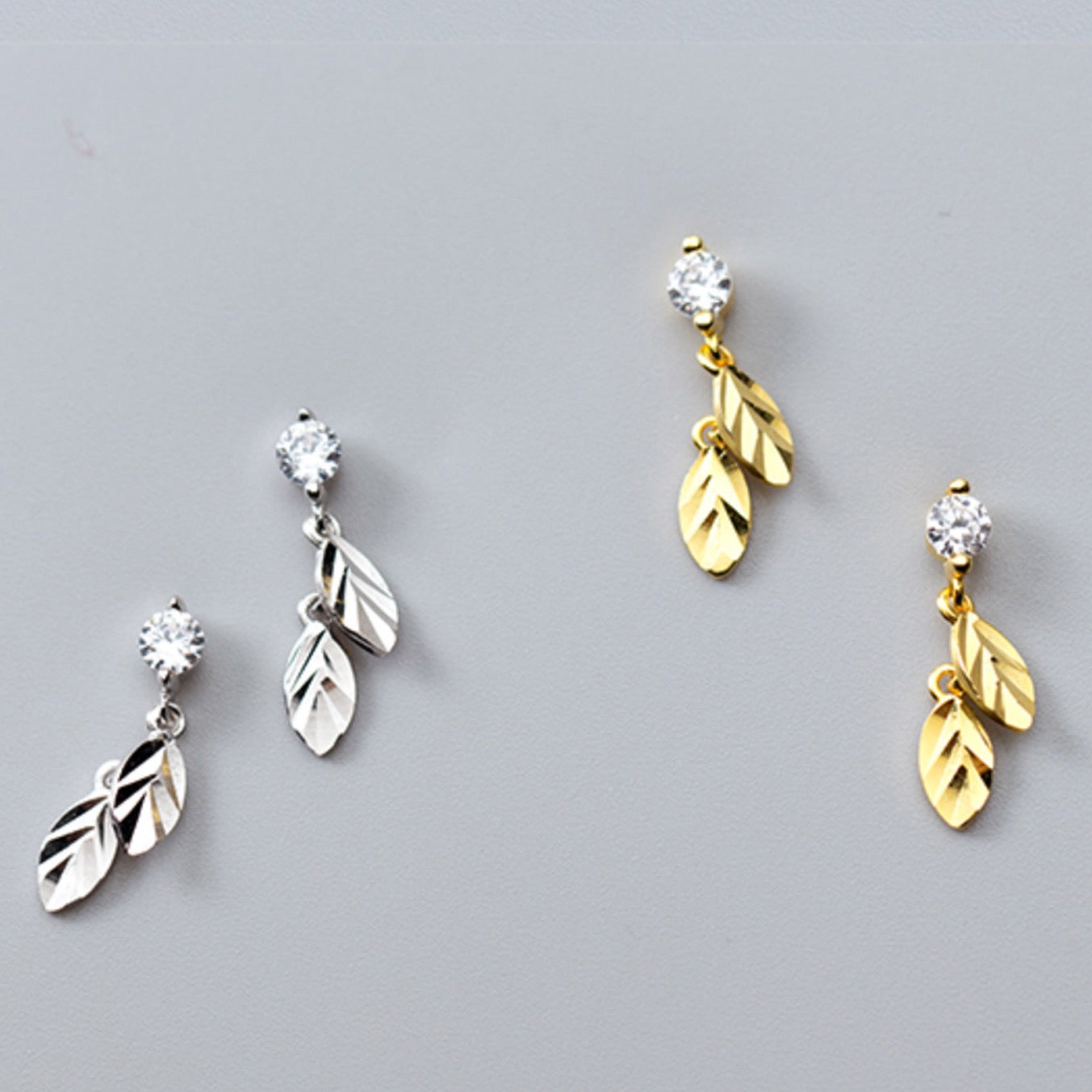 Leaf Dangle Stud Earrings