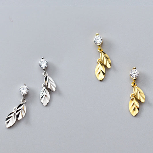 Leaf Dangle Stud Earrings