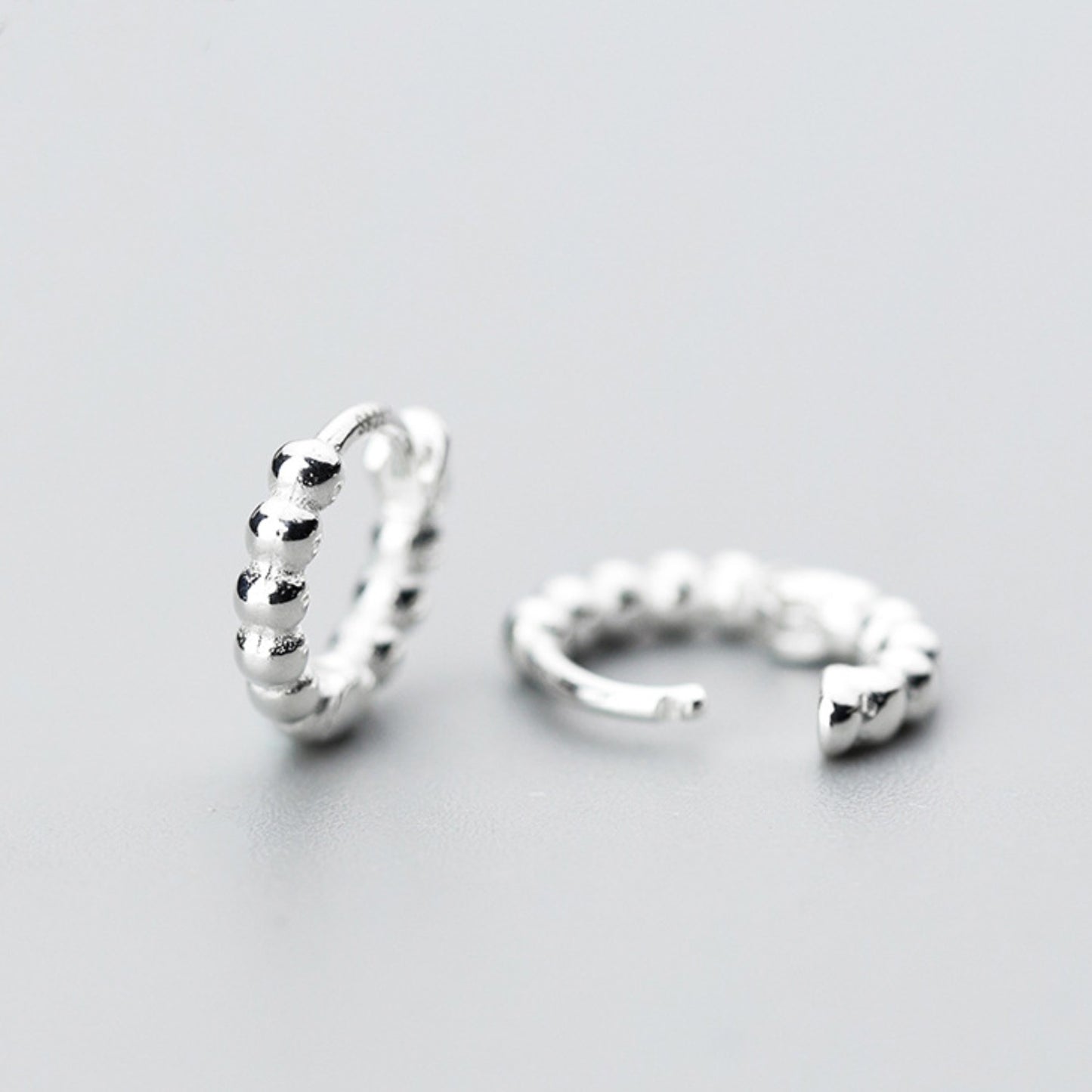 Tiny Hoop Bubble Earrings