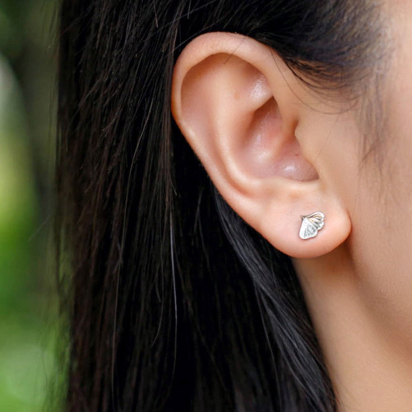 Tiny Leaf Stud Earrings