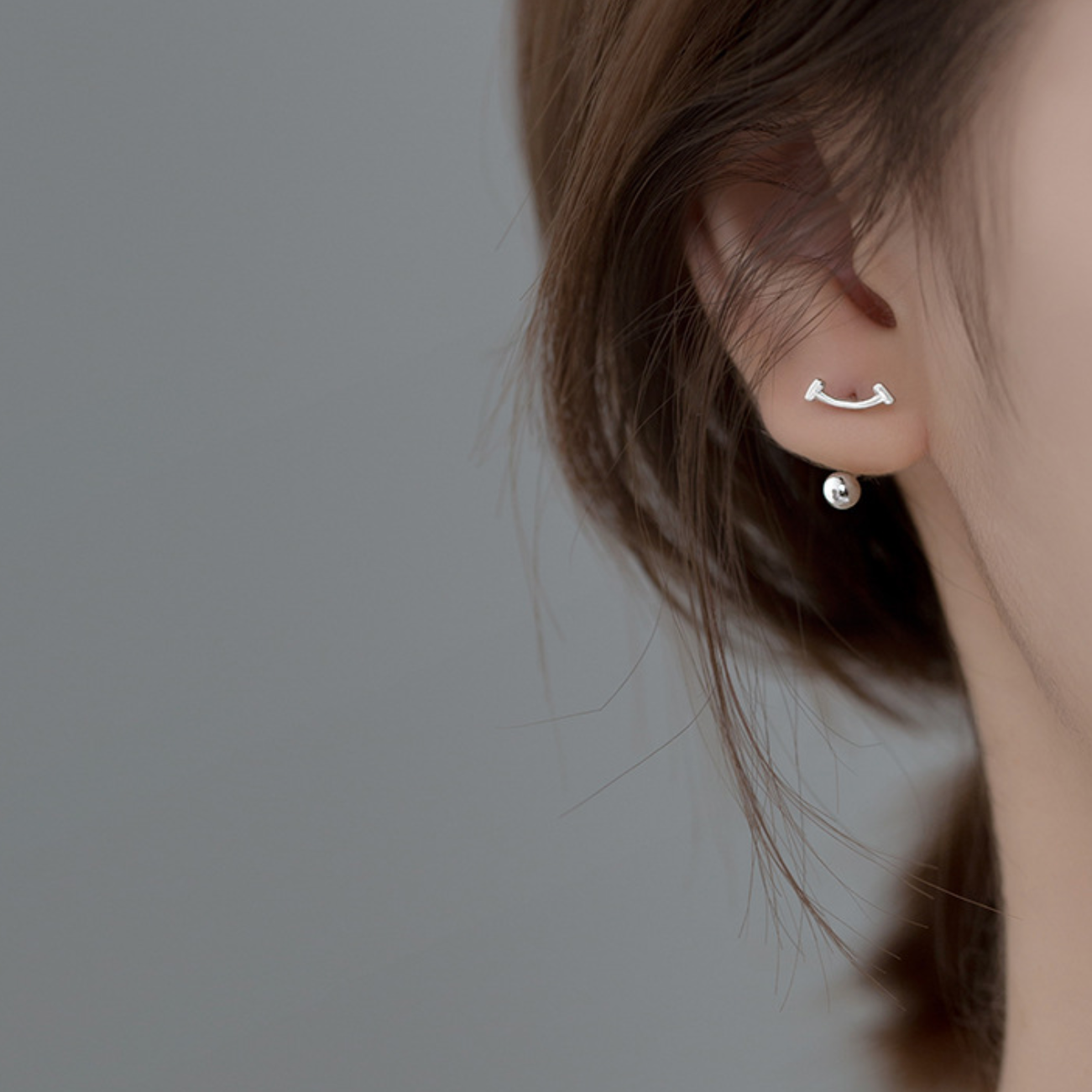 Curve Ear Jacket Screw Back Earrings
