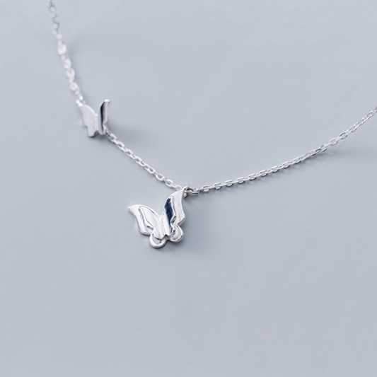 Two Butterflies Pendant Necklace