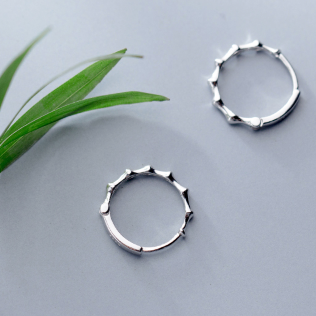 Bamboo Style Hoop Earrings