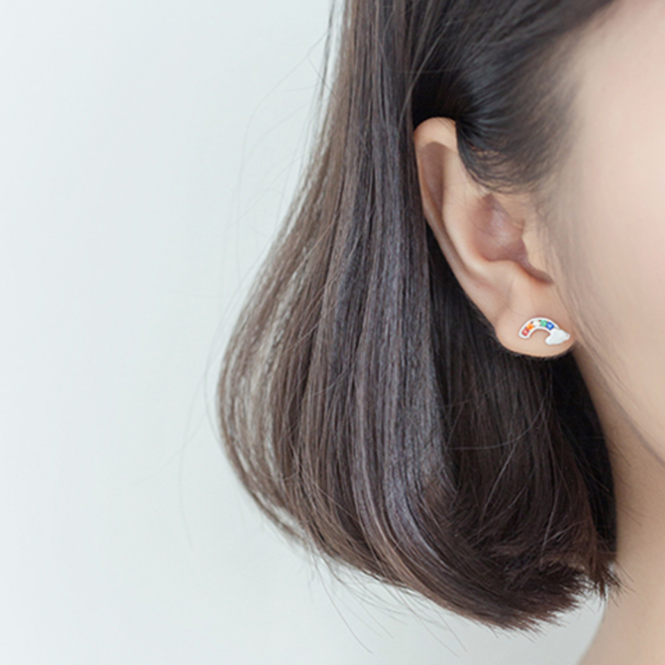 Crystal Rainbow Stud Earrings